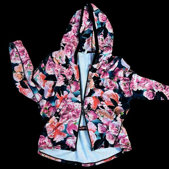 Lululemon Secret Garden Pink Floral Find Your Om Hoodie Jacket Size 8 RARE - Picture 8 of 13